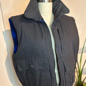 VINTAGE 80's Reversible Blue Buffalo Vest